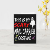 ハロウィン　怖い郵便配達員のコスチューム　私の カード (黄色い花)