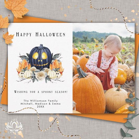 ハロウィン 怖い かぼちゃ クリスタル 写真 シーズンカード