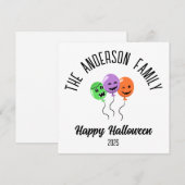 ハロウィン 怖い かぼちゃ 風船 個人名 シーズンカード (正面/裏面)