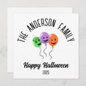 ハロウィン 怖い かぼちゃ 風船 名前入り カスタマイズ シーズンカード (正面/裏面)