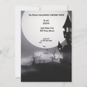 ハロウィン 怖い ブラックパーティー カスタマイズ 招待状 (正面)