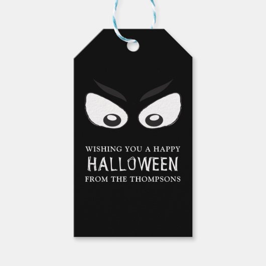 ハロウィン 怖い 幽霊の目 かわいい ファンシー ギフトタグ (正面)
