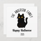 ハロウィン 怖い 黒猫 名前カスタマイズ シーズンカード (正面/裏面)