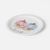 ハロウィン　性別発表招待状　秋の性別 ペーパープレート (アングル)