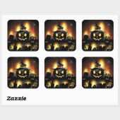 ハロウィン-恐いカボチャw/Hat スクエアシール (シート)