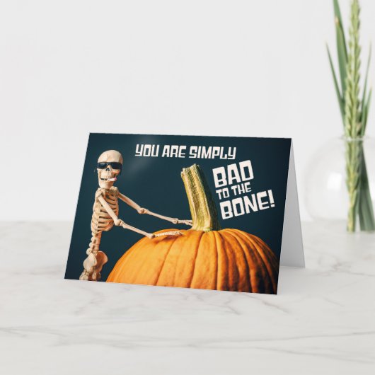 ハロウィン 悪い骨のスケルトン シーズンカード (正面)