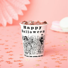ハロウィン 愉快 ハロウィン 怖い クリーピー 魔女 紙コップ