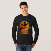 ハロウィン+感謝祭+ウィッチ+ムーン  楽しい Tシャツ (正面フル)