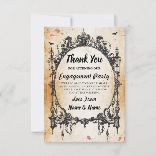 ハロウィン 感謝祭 ウェディング ゴシック フレーム カード (正面)