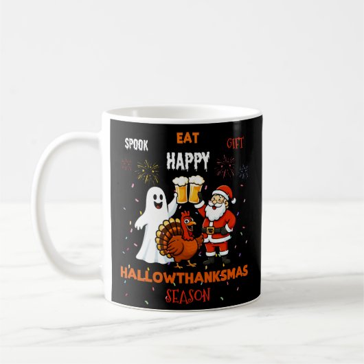 ハロウィン+感謝祭+クリスマス シーズンギフト コーヒーマグカップ (左)
