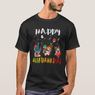 ハロウィン+感謝祭 パグ Tシャツ