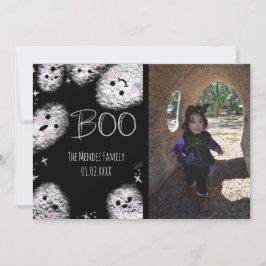 ハロウィン 手書きチョーク ガイコツ フォトカード シーズンカード