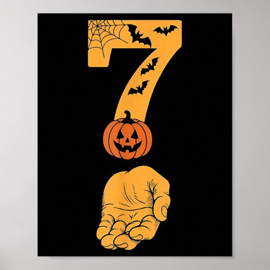 ハロウィン 手 クモの巣 6 7 シックス セブン ミーム ポスター (正面)