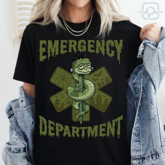 ハロウィン 救急外来 フランケンシュタイン 看護師 Tシャツ