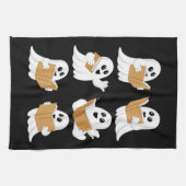 ハロウィン 教師 ゴースト 読書 司書 キッチンタオル (横)