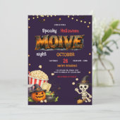 ハロウィン 映画鑑賞会 パーティー招待状 スリラー ホラー 招待状 (スタンド正面)