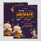 ハロウィン 映画鑑賞会 パーティー招待状 スリラー ホラー 招待状 (正面/裏面)
