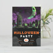 ハロウィン 月 夜空 三日月 招待状 (スタンド正面)