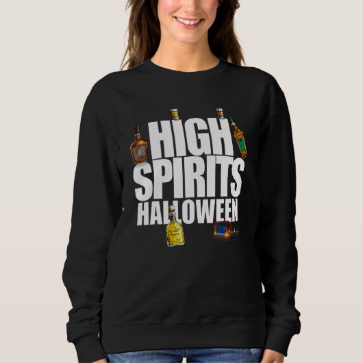 ハロウィン 楽しいお酒のボトル スウェットシャツ (正面)