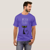 ハロウィン 楽しい 猫 魔女 お願い Tシャツ (正面フル)