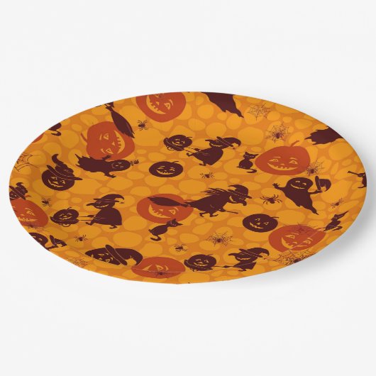 ハロウィン 楽しい 紙皿 9" (アングル)