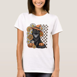 ハロウィン 楽しいTシャツ - 黒猫 Tシャツ