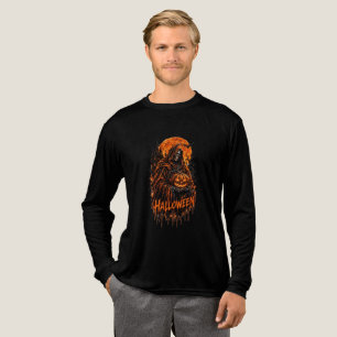 ハロウィン 死神 パンプキン ゴシック スプーキー デザイン トライブレンドTシャツ