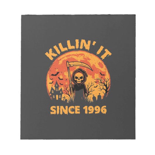 ハロウィン 死神 1996年から 誕生日デザイン_1 ノートパッド (正面)
