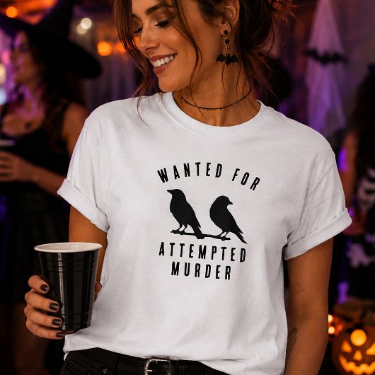 ハロウィン 殺人未遂 カラス 捜査令状 Tシャツ