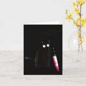 ハロウィン 殺戮 黒猫 ナイフ カード (黄色い花)
