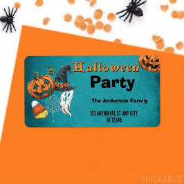 ハロウィン 毎年恒例の家族のかぼちゃの彫刻パーティー ラベル