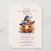 ハロウィン 水彩の かぼちゃの Little Boo 赤ちゃん ショー 招待状 (正面)