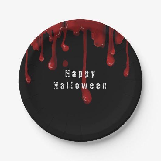 ハロウィン 滴る血  ペーパープレート (正面)