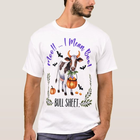 ハロウィン 牛 ウシ シート Tシャツ (正面)
