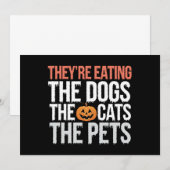 ハロウィン、犬も猫もペットも食べられちゃう 招待状 (正面/裏面)
