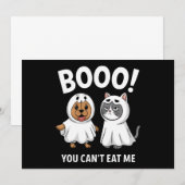 ハロウィン　犬猫の可愛いお化け「ワンワン、ニャンニャン、食べられないよ～」 招待状 (正面/裏面)