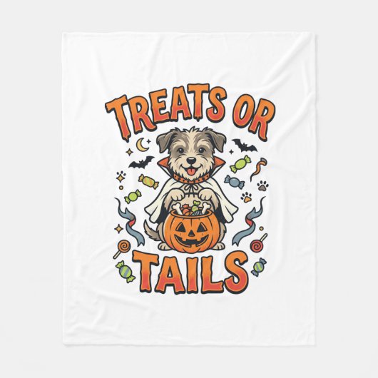 ハロウィン 犬 キャンディ 不正行為 フリースブランケット (正面)