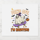 ハロウィン 犬 スケートボード 不気味な乗馬 スパークリングワインラベル (シングルラベル)
