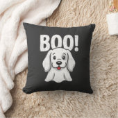 ハロウィン 犬 ブー かわいい 子犬 ゴースト デザイン クッション (ブランケット)