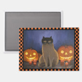 ハロウィン 猫マスク & ジャックオーランタン マグネット (正面/裏面)