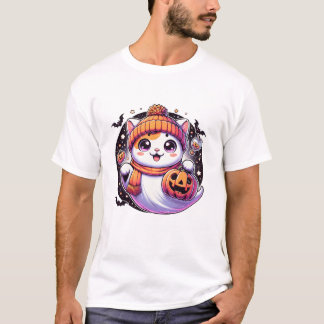 ハロウィン 猫 おばけ かぼちゃ 秋 Tシャツ