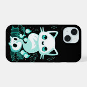 ハロウィン 猫 おばけ iPhone 15ケース (裏面横)