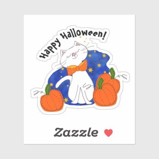 ハロウィン 猫 かぼちゃ シール (シート)