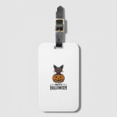 ハロウィン 猫 かわいい カボチャ レトロ スプーキー_1 ラゲッジタグ (正面縦)