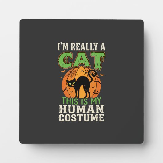 ハロウィン 猫 なりきり コスチューム 面白い デザイン フォトプラーク (正面)