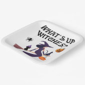 ハロウィン+猫+ウィッチ+おもしろTシャツ ペーパープレート (傾斜あり)
