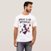 ハロウィン+猫+ウィッチ+おもしろTシャツ Tシャツ (正面フル)
