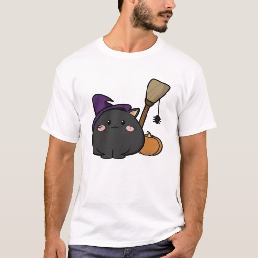 ハロウィン 猫 オーバーサイズ Tシャツ (正面)