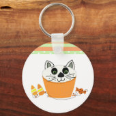 ハロウィン 猫 カップケーキ キーホルダー (正面)