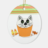 ハロウィン 猫 カップケーキ セラミックオーナメント (左)
